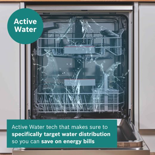 Bosch Series 4 Standard Dishwasher - Silver Inox - Annotation - ActiveWater